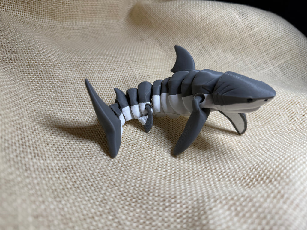 Articulated great white shark